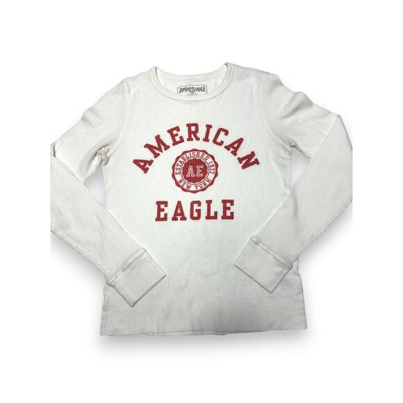 American Eagle Outfitters Tops - American Eagle White Thermal Long Sleeve Size Medium